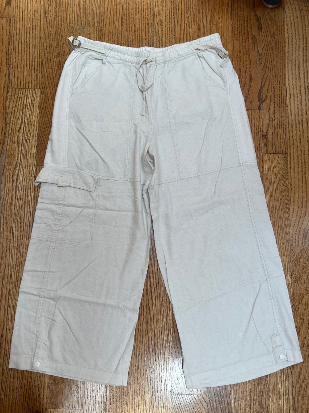 Pilcro Wide-leg Linen Cargo Pants Size XL